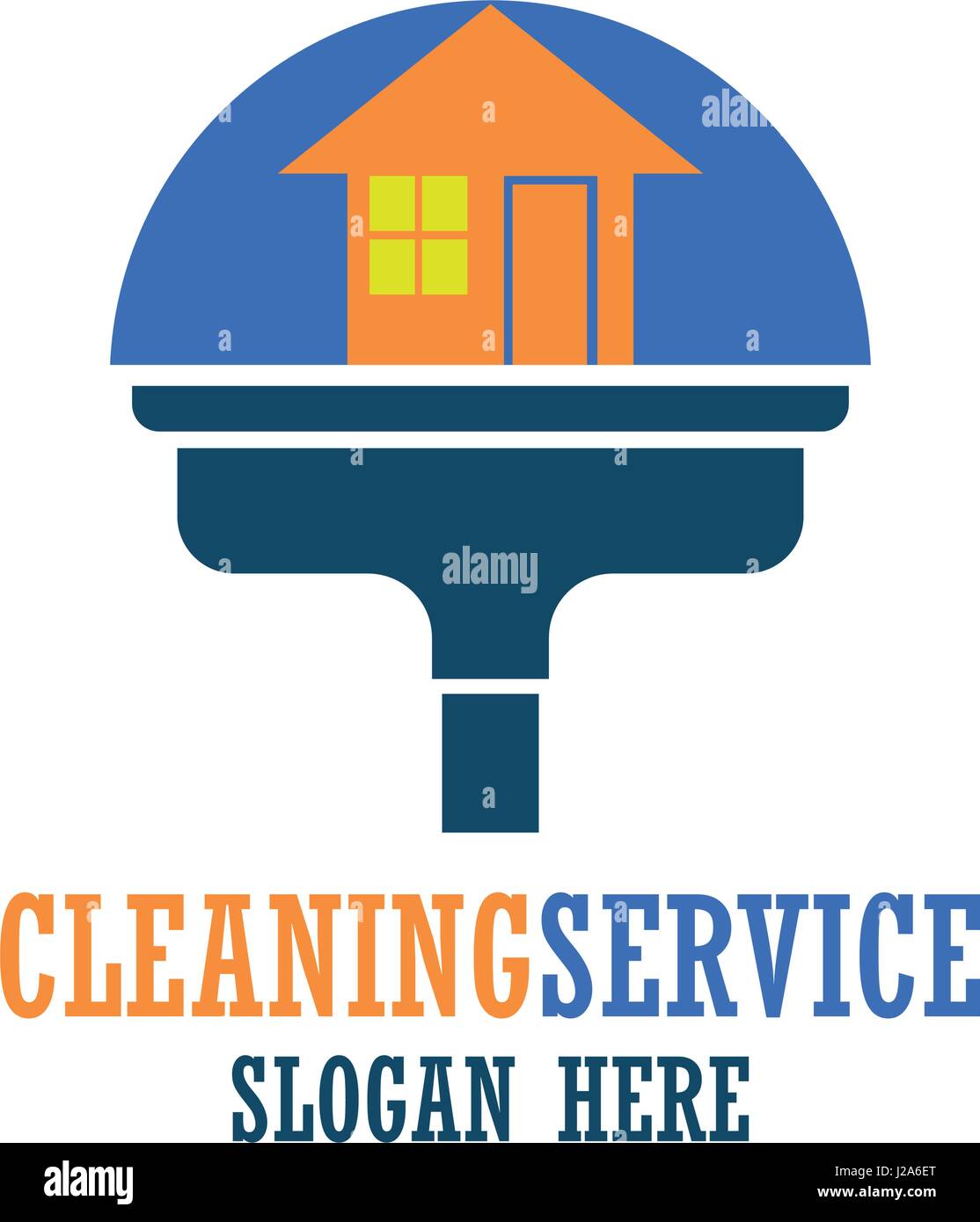 Service de nettoyage avec l'icône de l'espace pour votre texte / slogan slogan, vector illustration Illustration de Vecteur