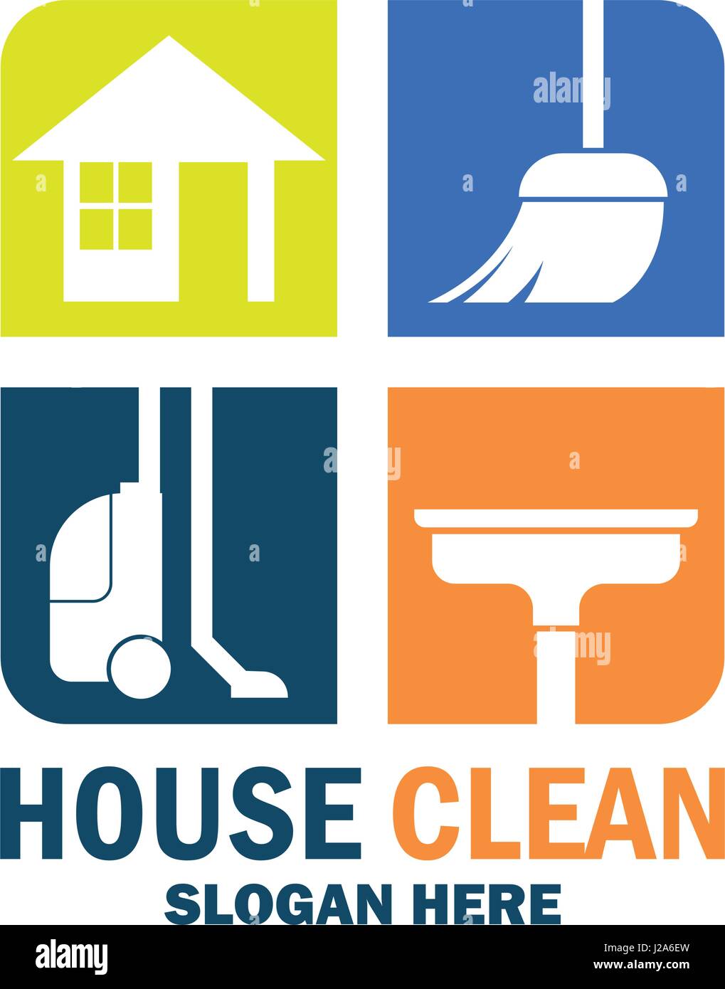 Service de nettoyage avec l'icône de l'espace pour votre texte / slogan slogan, vector illustration Illustration de Vecteur