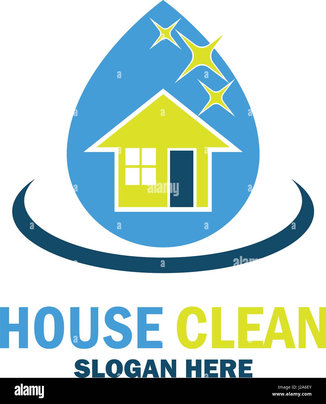 Service de nettoyage avec l'icône de l'espace pour votre texte / slogan slogan, vector illustration Illustration de Vecteur