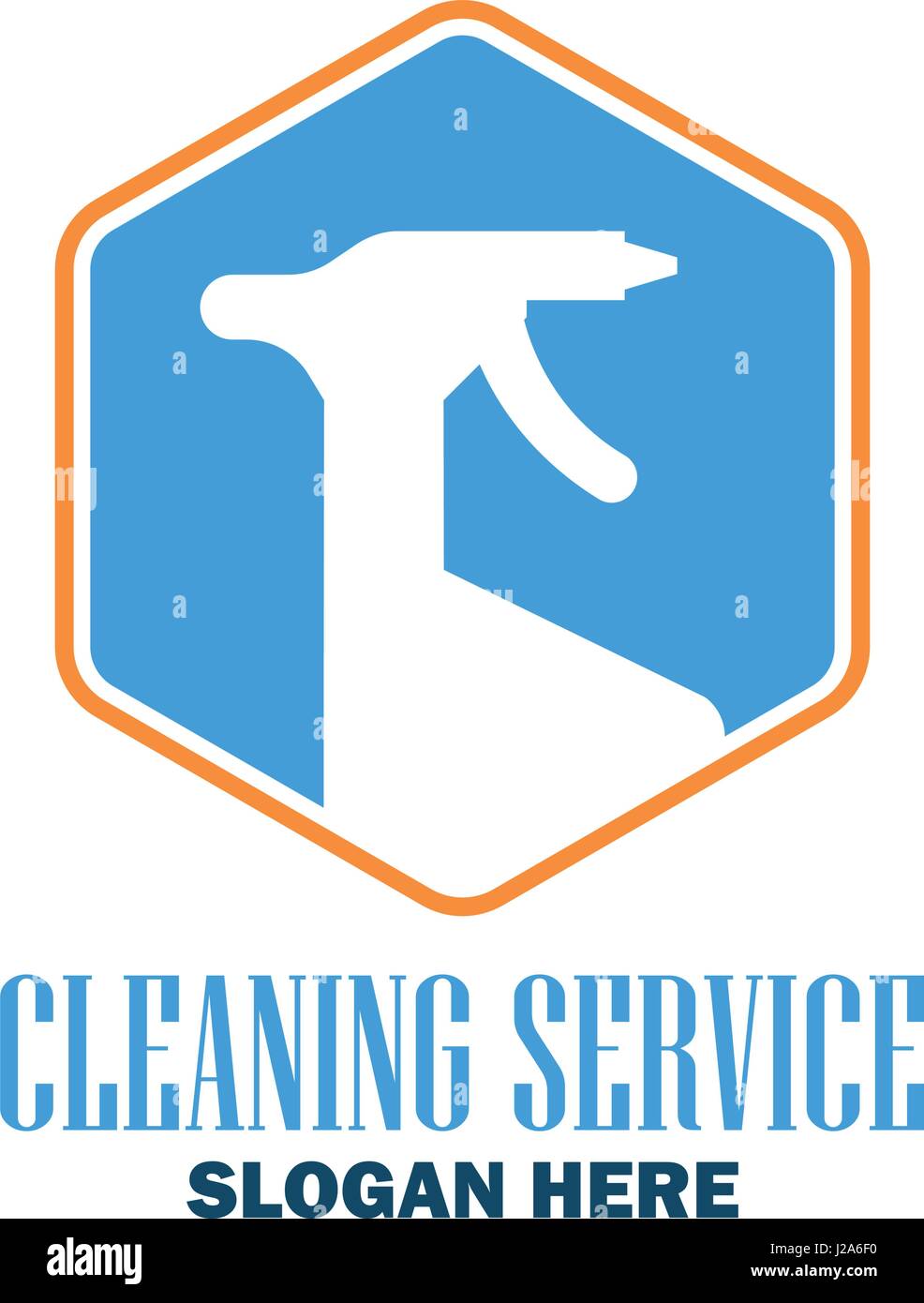 Service de nettoyage avec l'icône de l'espace pour votre texte / slogan slogan, vector illustration Illustration de Vecteur