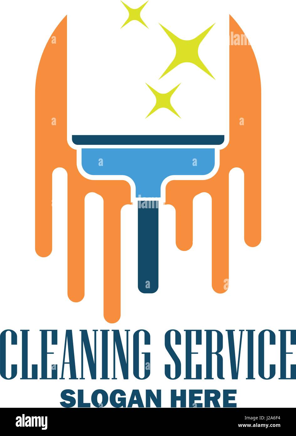 Service de nettoyage avec l'icône de l'espace pour votre texte / slogan slogan, vector illustration Illustration de Vecteur