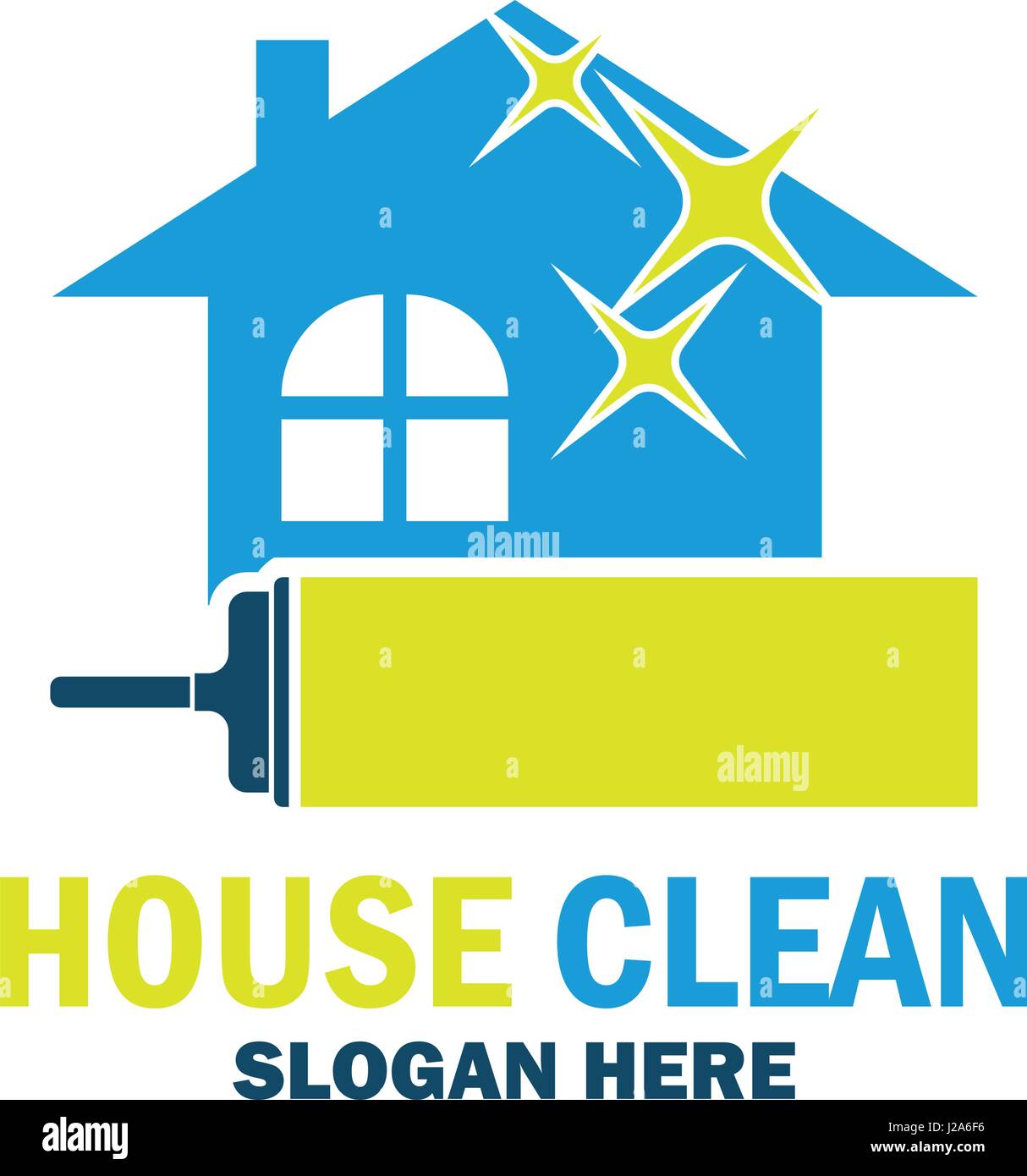 Service de nettoyage avec l'icône de l'espace pour votre texte / slogan slogan, vector illustration Illustration de Vecteur