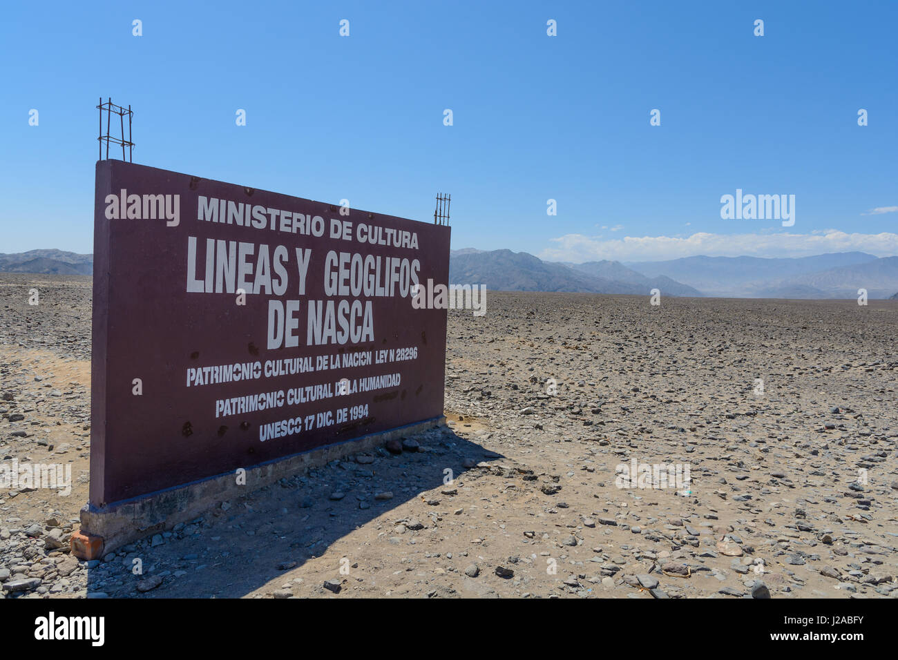 Le Pérou, l'Ica, les lignes de Nasca, célèbre de Nazca, du patrimoine culturel mondial de l'UNESCO Banque D'Images