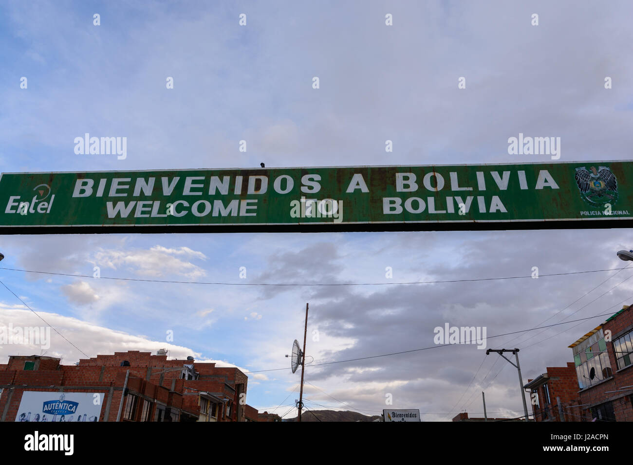 Le Pérou, Puno, Pérou / Bolivie Desaguadero, à la frontière Desaguadero Banque D'Images