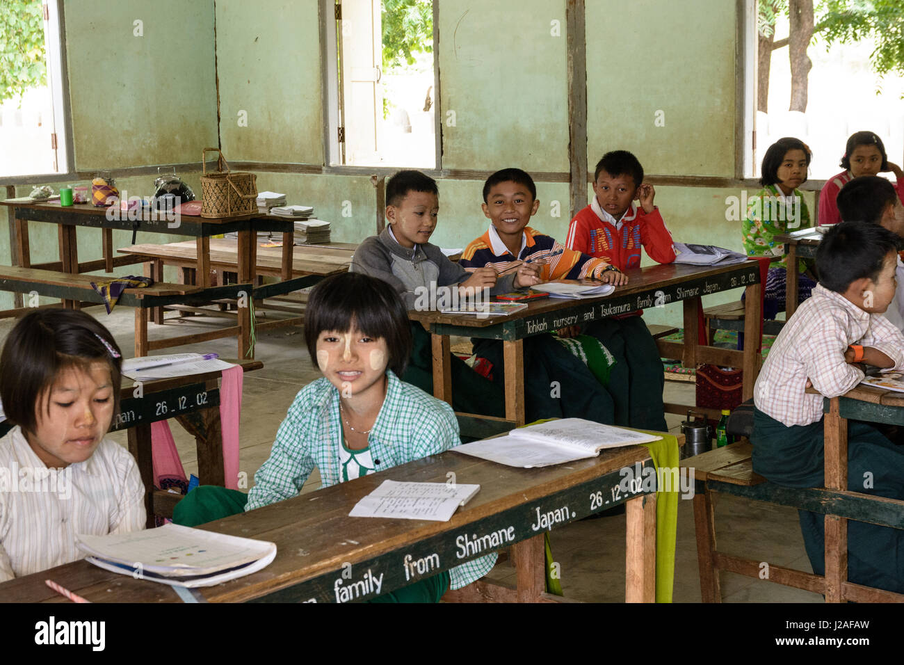Myanmar (Birmanie), Région de Mandalay, Taungtha, Mandalay, Ba Taung Taung, Province de l'école primaire de Ba Banque D'Images