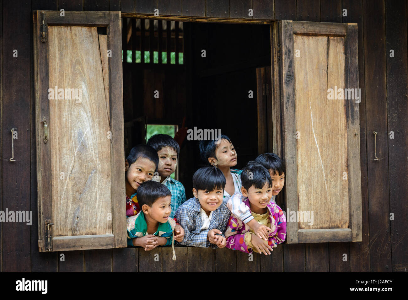 Myanmar (Birmanie), Région de Mandalay, Taungtha, Mandalay, Ba Taung Taung, Province de l'école primaire de Ba Banque D'Images