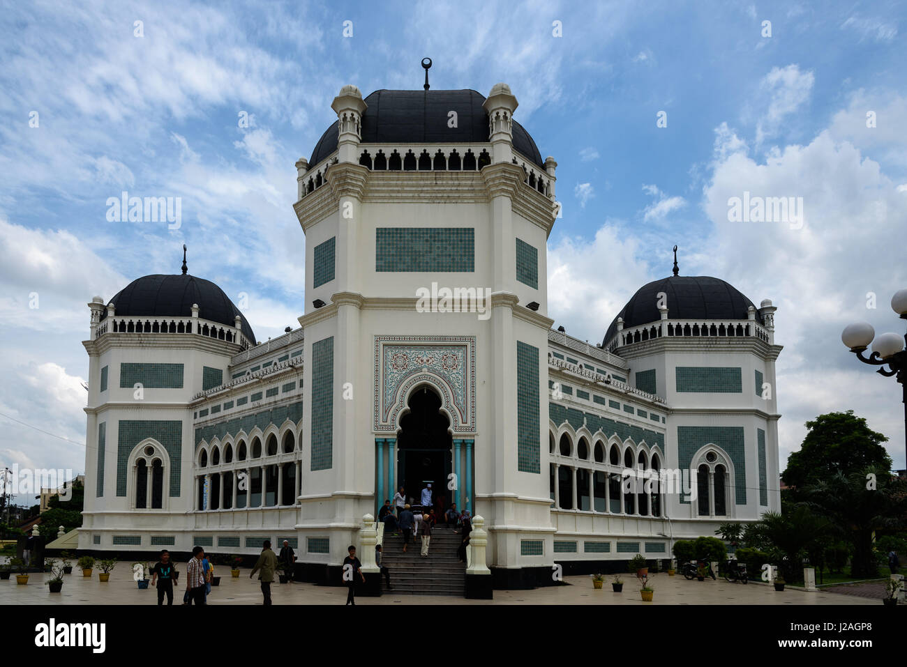 L'Indonésie, Sumatera Utara, Kota Medan, la Grande Mosquée de Medan Banque D'Images