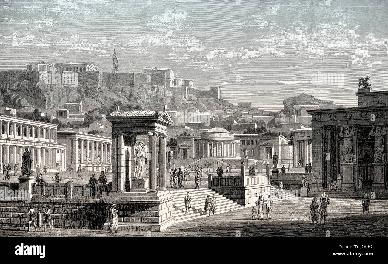 L'Agora antique d'Athènes classique, la Grèce antique Banque D'Images