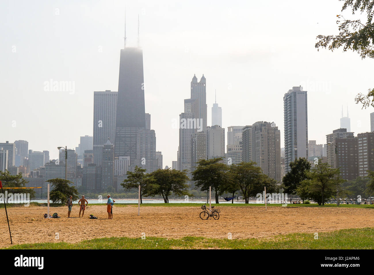 Sur les rives du lac Michigan, Chicago, Illinois, United States Banque D'Images