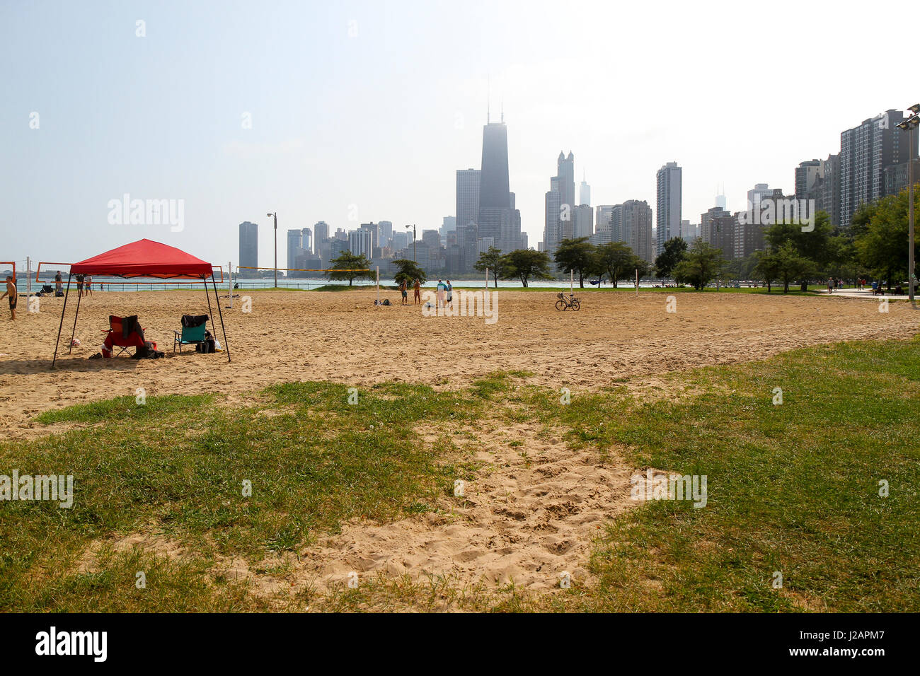 Sur les rives du lac Michigan, Chicago, Illinois, United States Banque D'Images