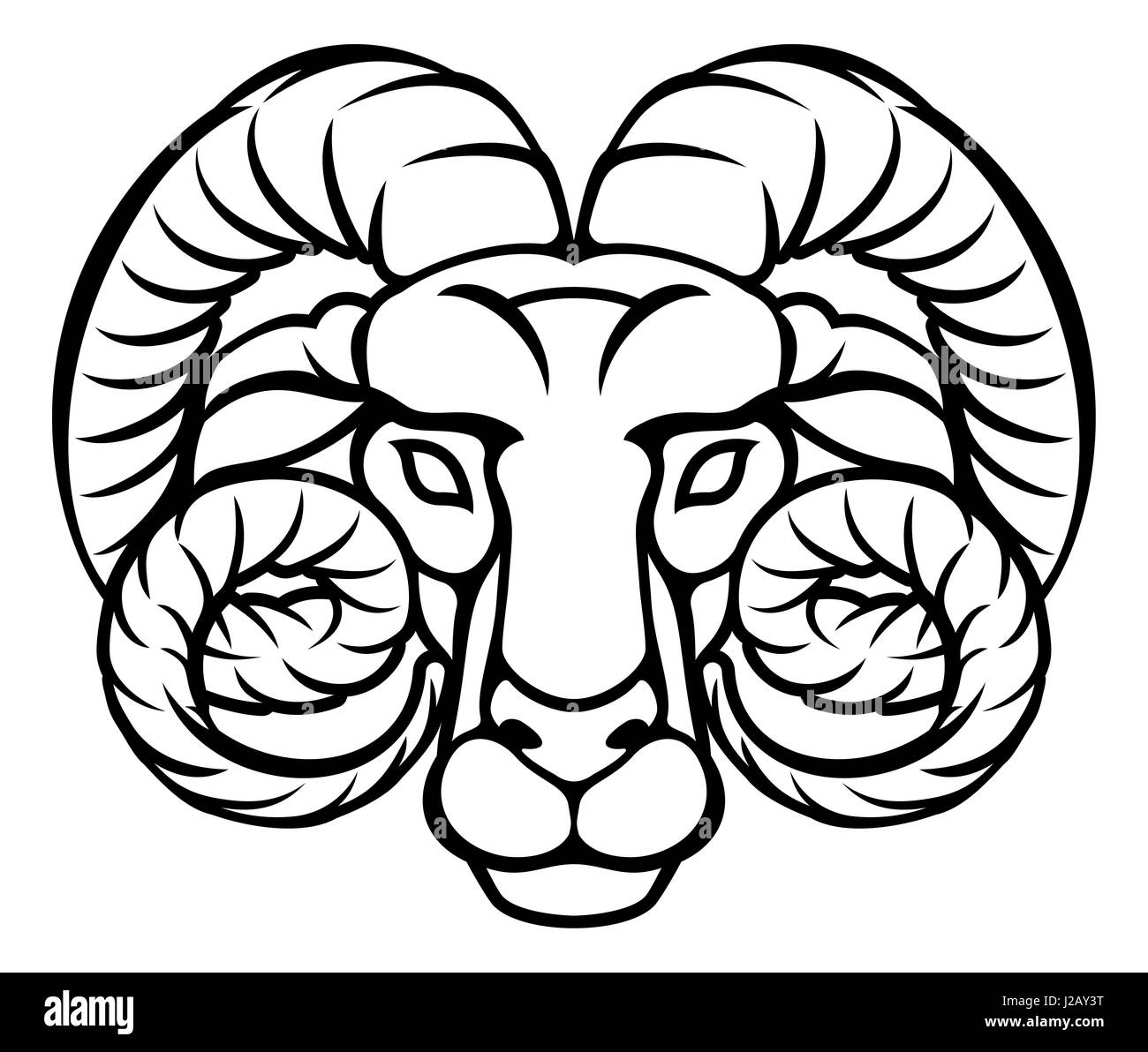 Signes astrologie Bélier Horoscope zodiaque circulaire ram symbole Banque D'Images