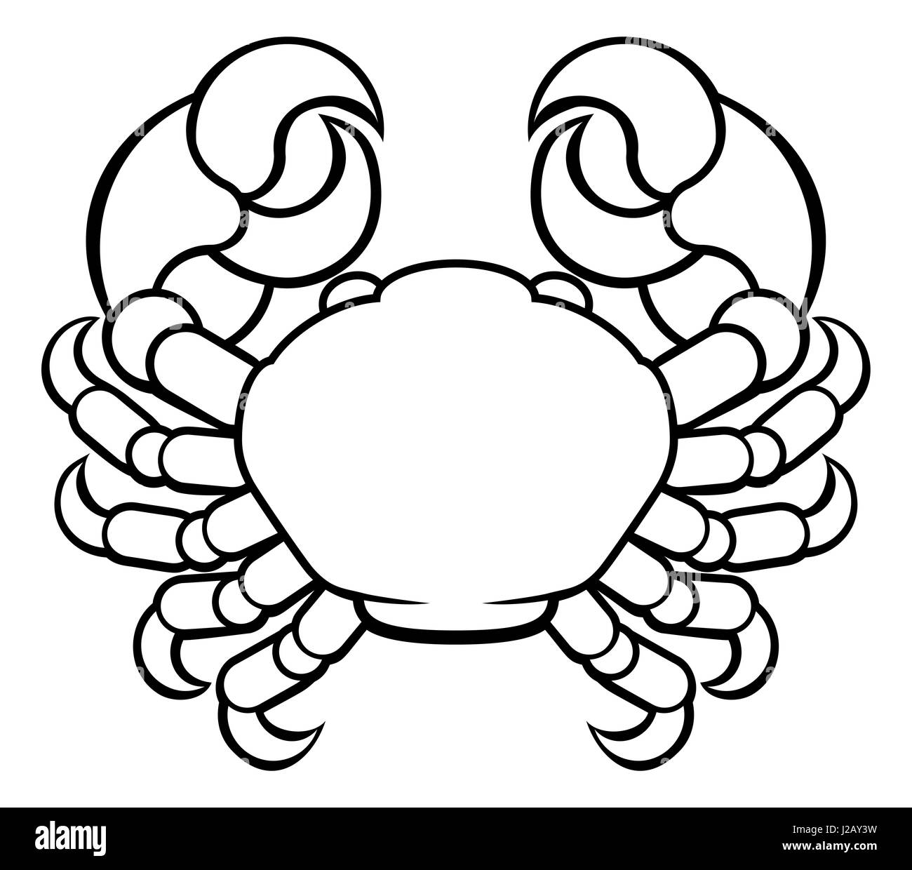 Horoscope astrologie signes du zodiaque, symbole du crabe Cancer circulaire Banque D'Images