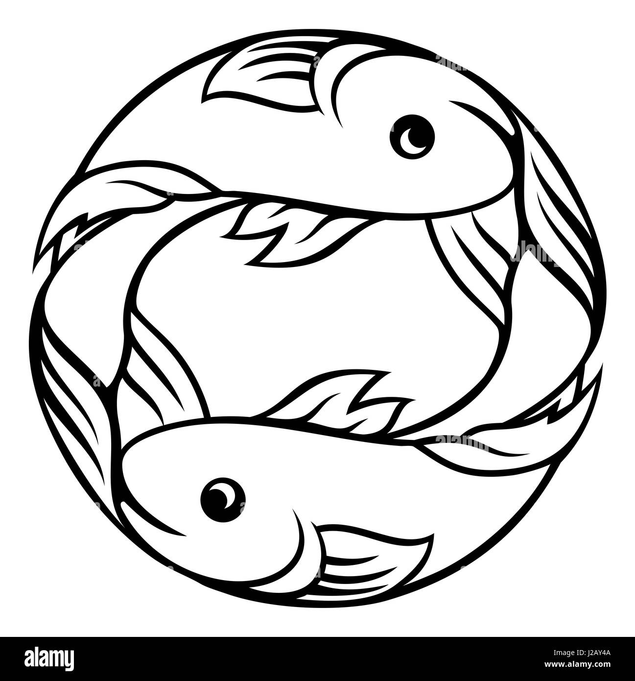 Un poissons horoscope poissons symbole signe du zodiaque Banque D'Images