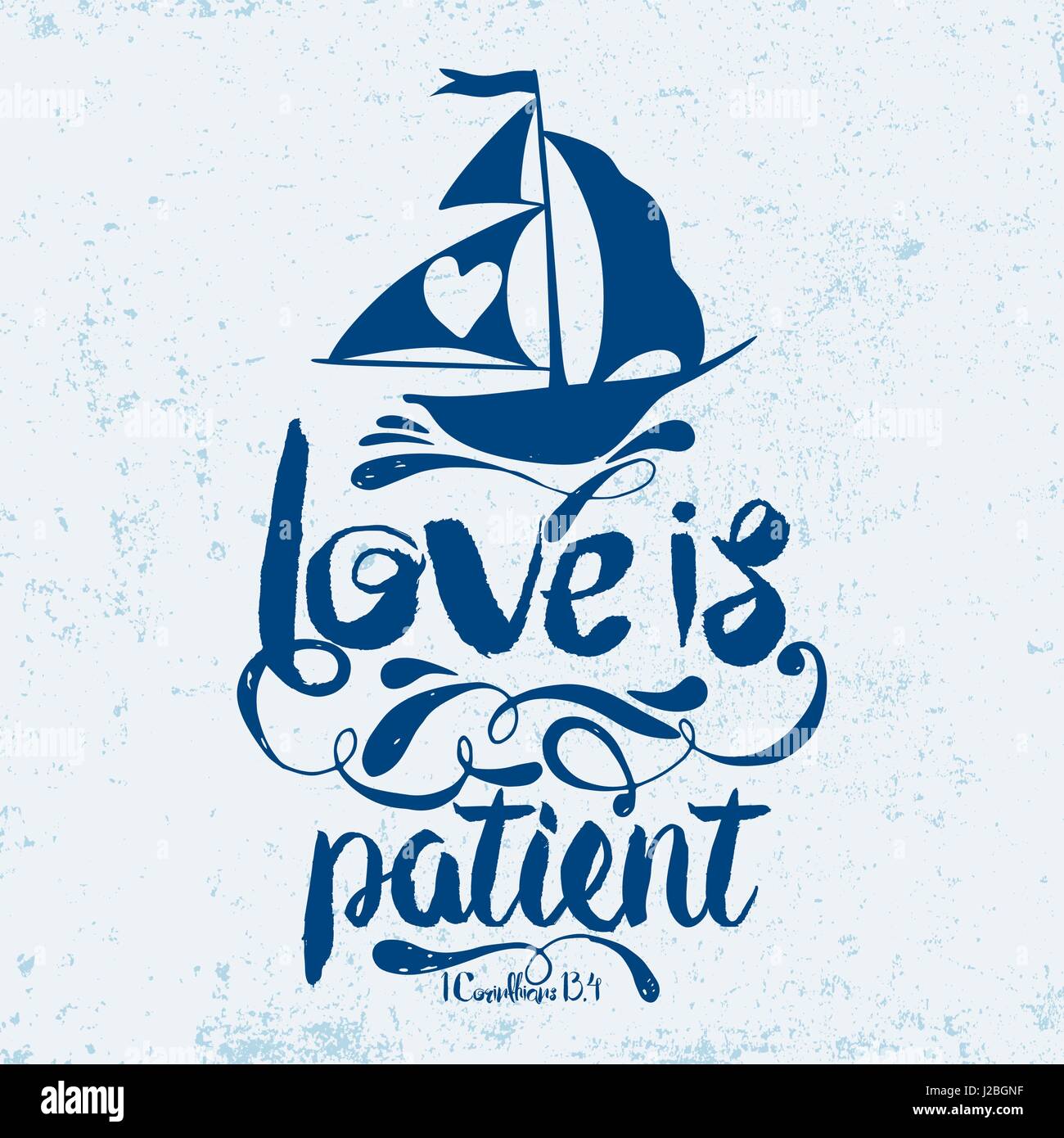 Christian typographie et texte de la bible. L'amour est patient Illustration de Vecteur