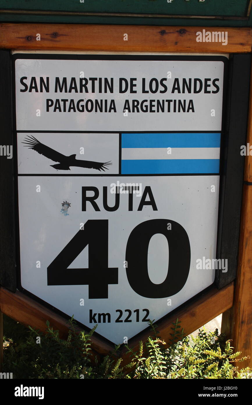 Route 40 sign en Argentine Banque D'Images