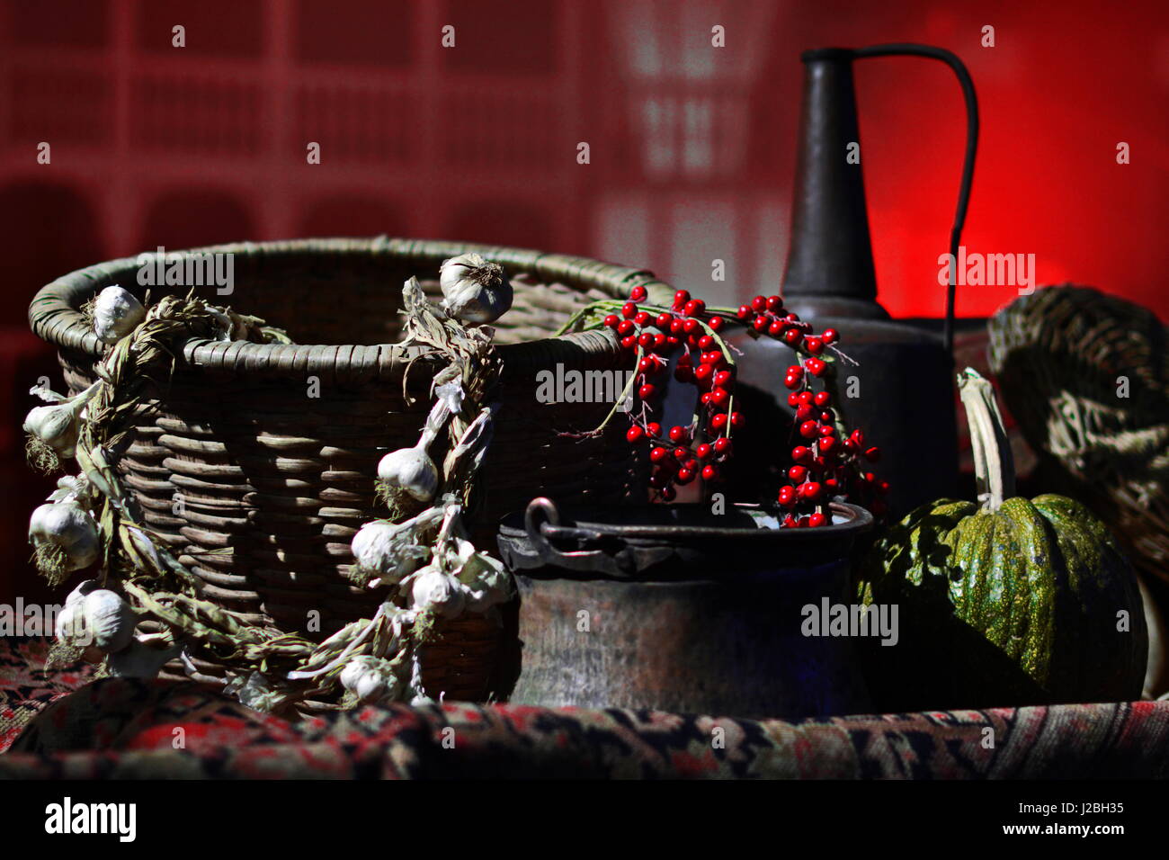 La vie encore. Produits de l'agriculture traditionnelle géorgienne Banque D'Images