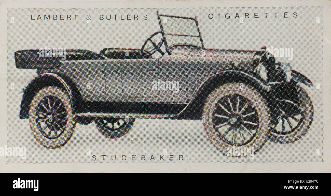 Carte de cigarettes "Studebaker Light Six" dans Lambert & Butler 1922 Voiture à moteur de la série 1 de 25 voitures Banque D'Images