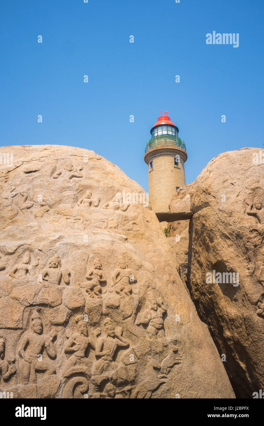 Mahabalipuram, TamilNadu Inde phare Banque D'Images