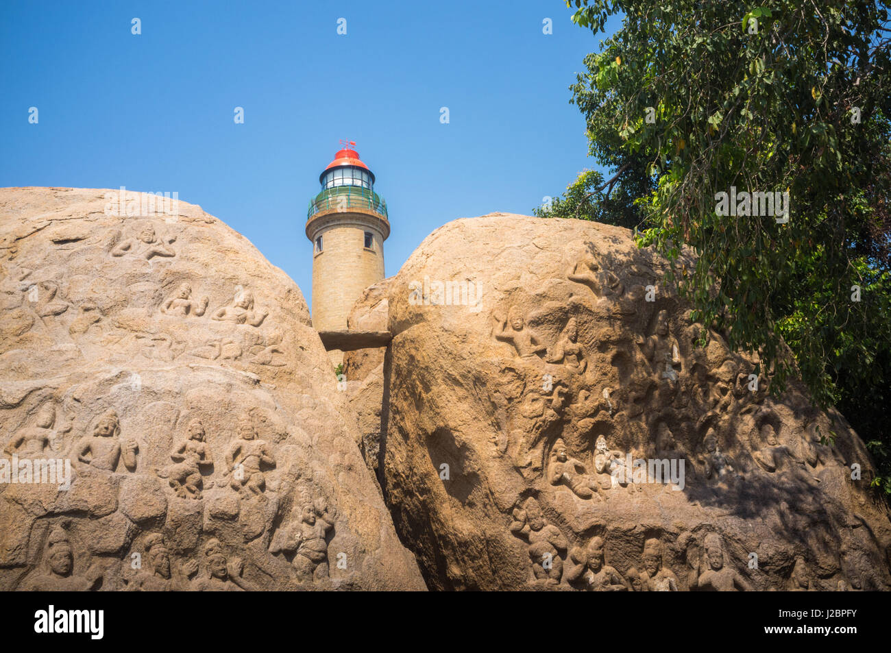 Mahabalipuram, TamilNadu Inde phare Banque D'Images