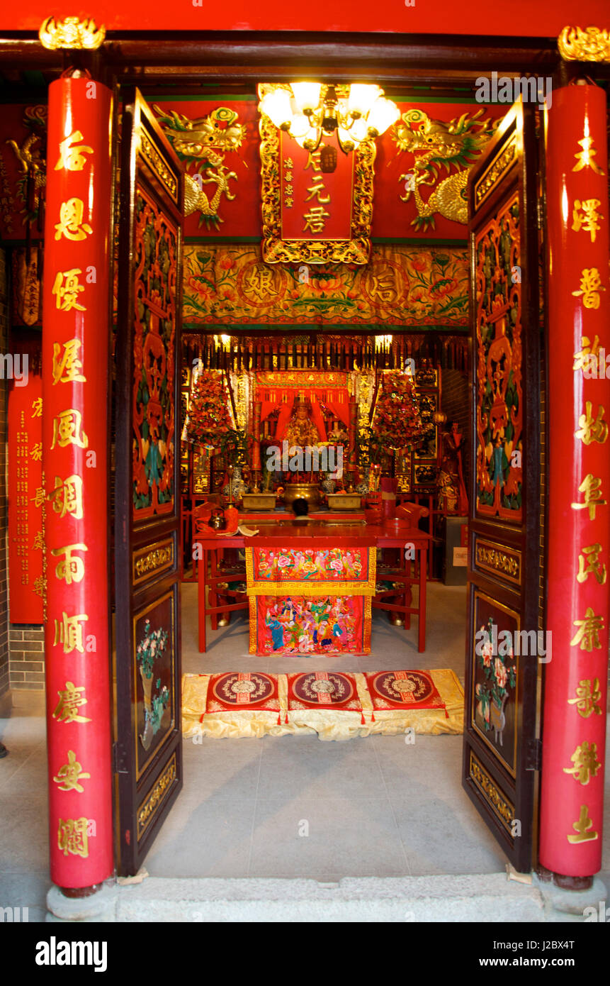 Hong Kong, Sai Kung, temple du village. Banque D'Images