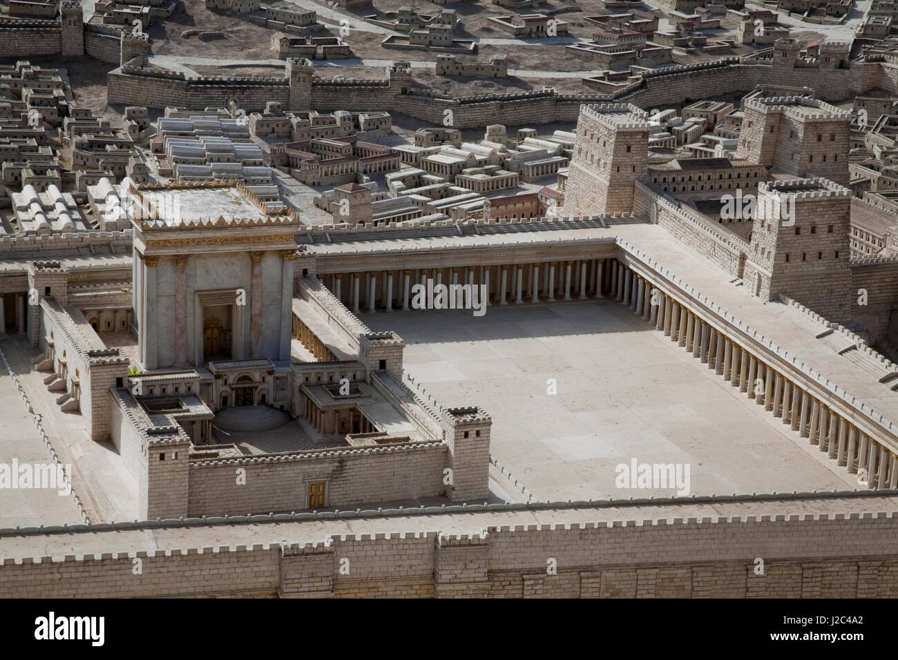 Modèle extérieur de Jérusalem à partir de la 2e période du Temple (temps de Christ) pour des raisons d'Israel Museum, Jérusalem. Banque D'Images