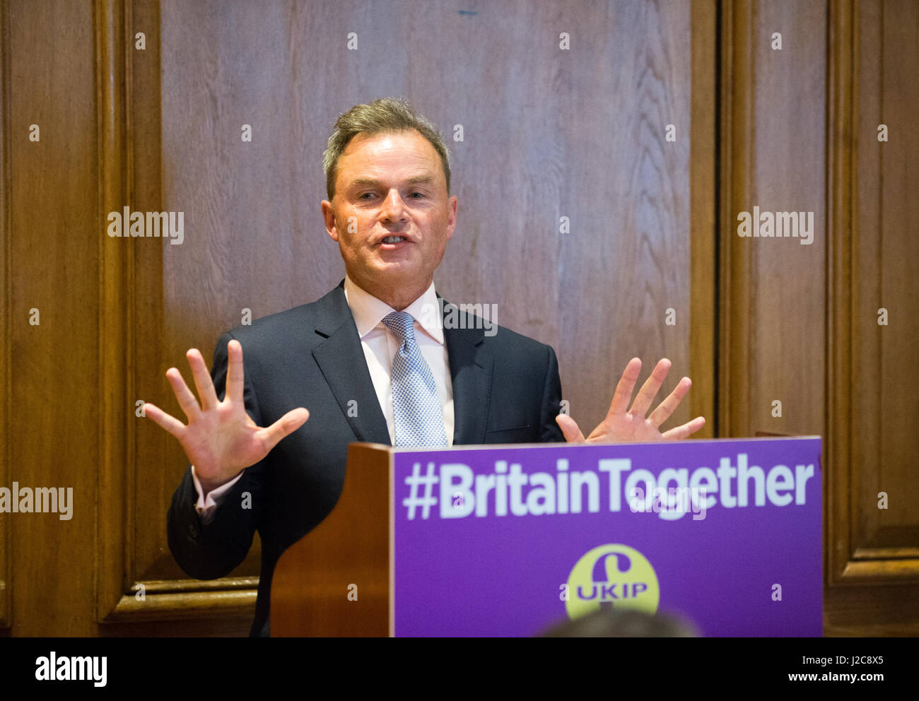 Peter Whittle, chef adjoint de l'UKIP, UKIP lors d'une conférence de presse à Londres Banque D'Images