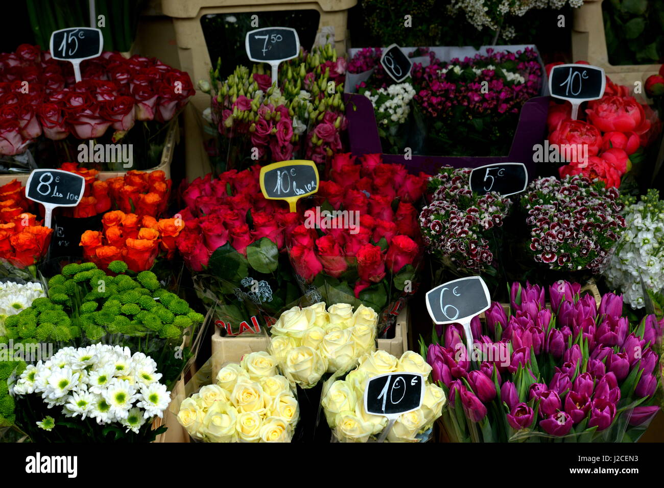 Marché aux fleurs à Paris Banque D'Images