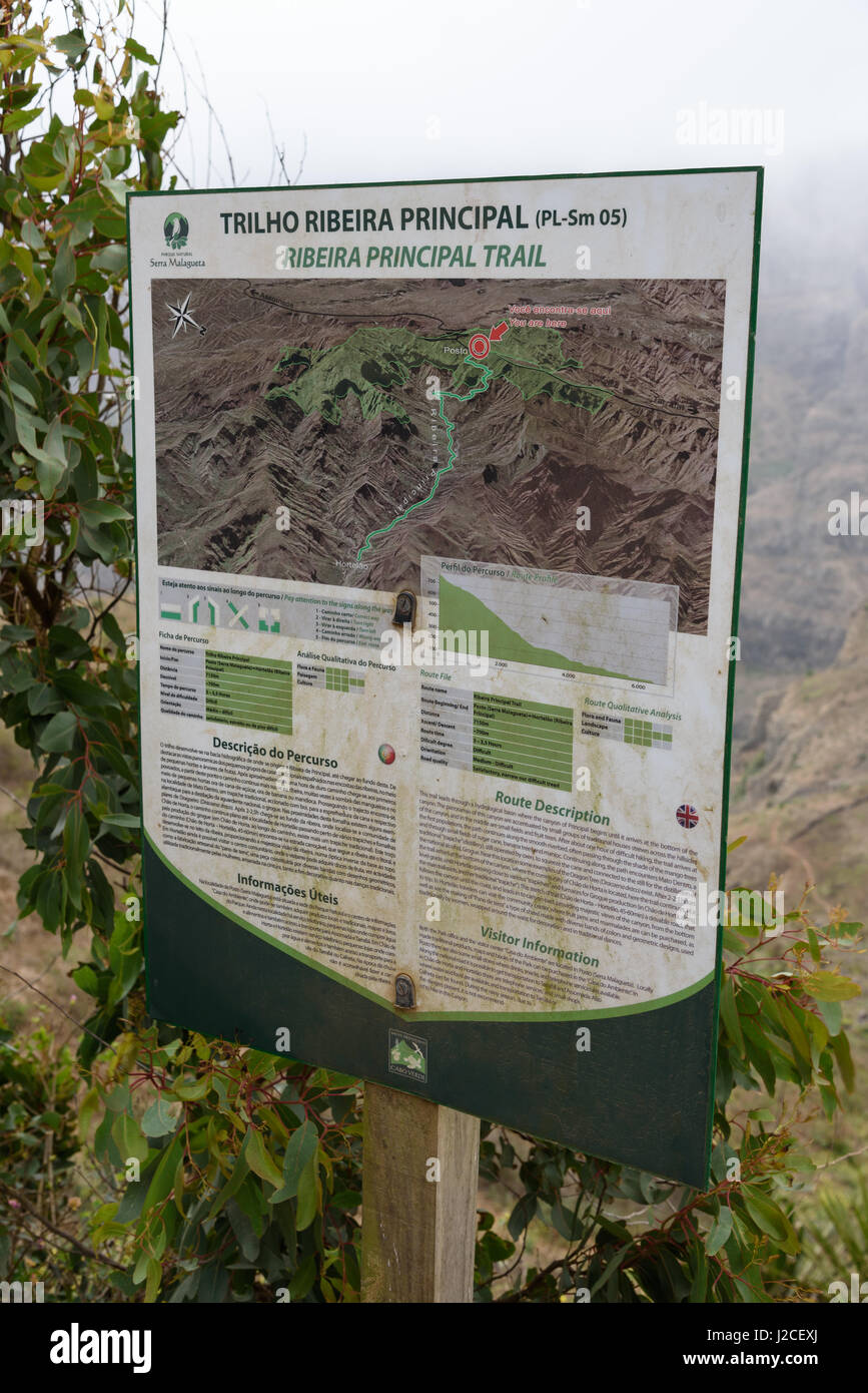 Cap Vert, São Miguel, randonnée pédestre à Santiago Banque D'Images