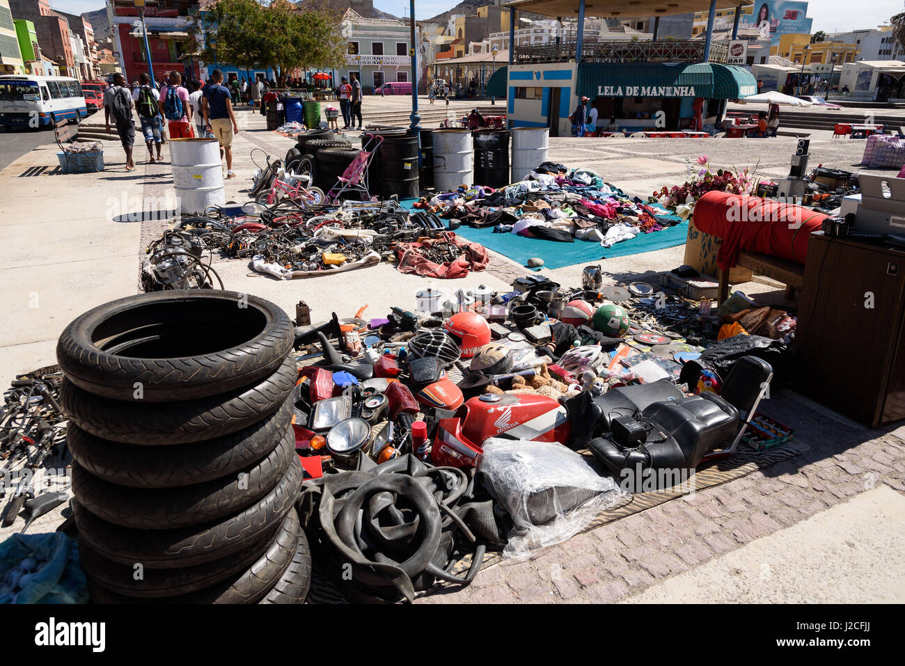 Cap Vert, São Vicente, Mindelo, Flohmarkt Banque D'Images