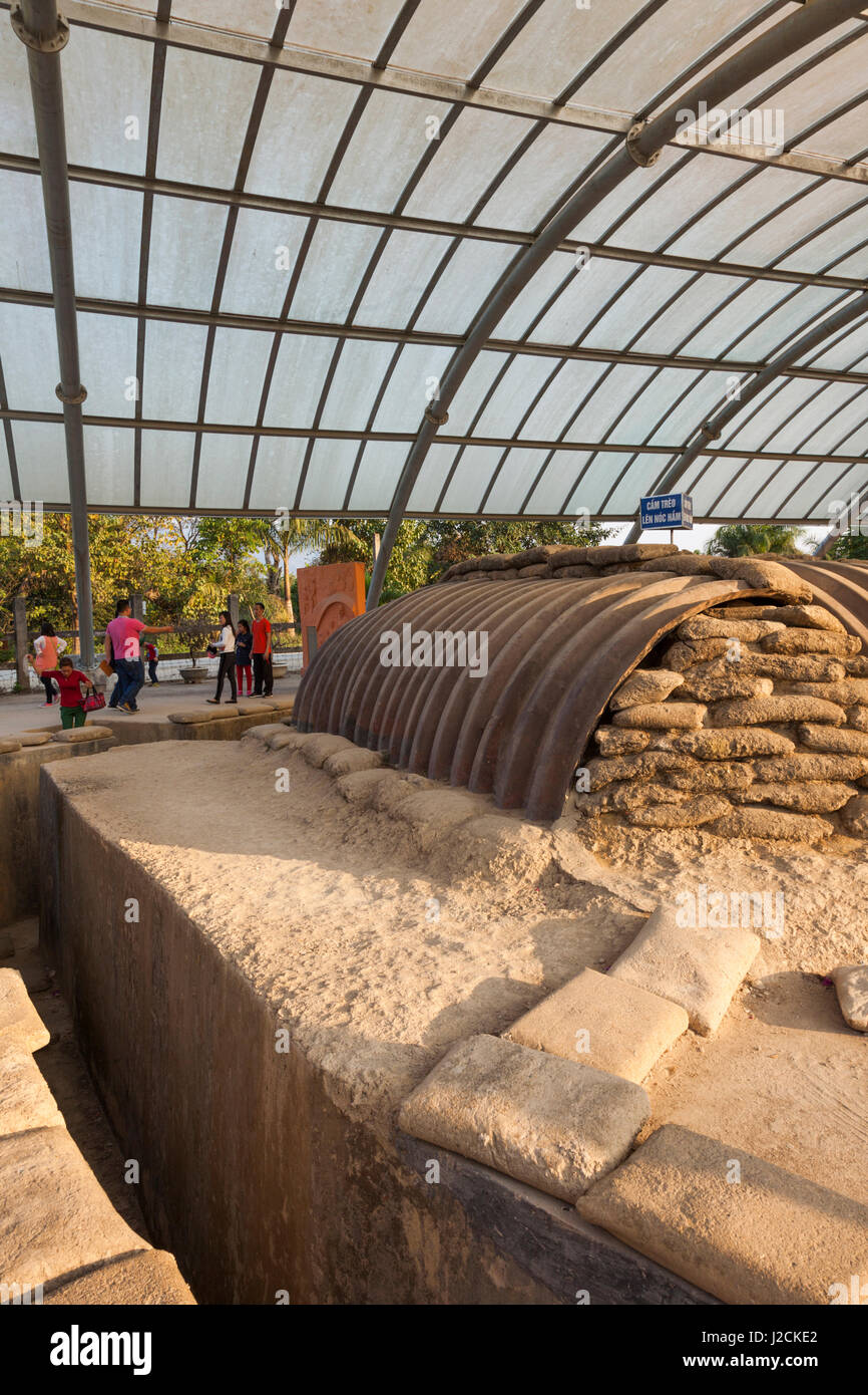 Vietnam, Dien Bien Phu. Bunker du Colonel Castries, ancien siège de commandant français, extérieur Banque D'Images