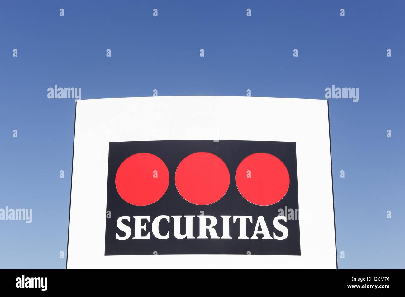 Odense, Danemark - 9 Avril 2017 : Securitas est une surveillance des services de sécurité, de consultation et d'investigation group, basée en Suède Banque D'Images