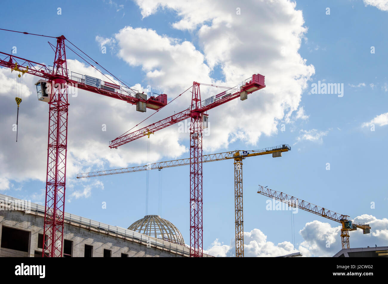 Berlin, Allemagne - septembre 8, 2015 : la reconstruction de la ville de Berlin Palace (allemand : Berliner Stadtschloss ou simplement Berliner Schloss). De nombreux b Banque D'Images