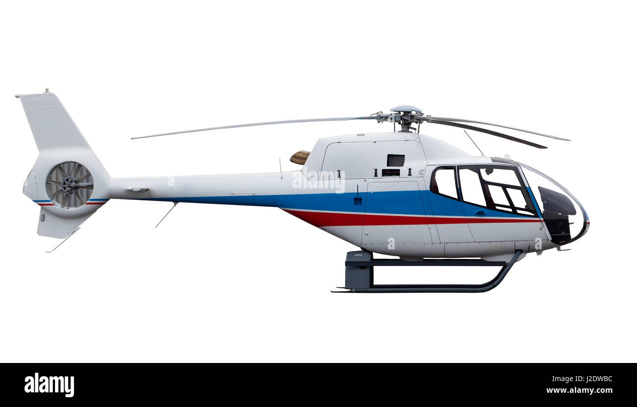Helicopter isolé sur fond blanc Banque D'Images