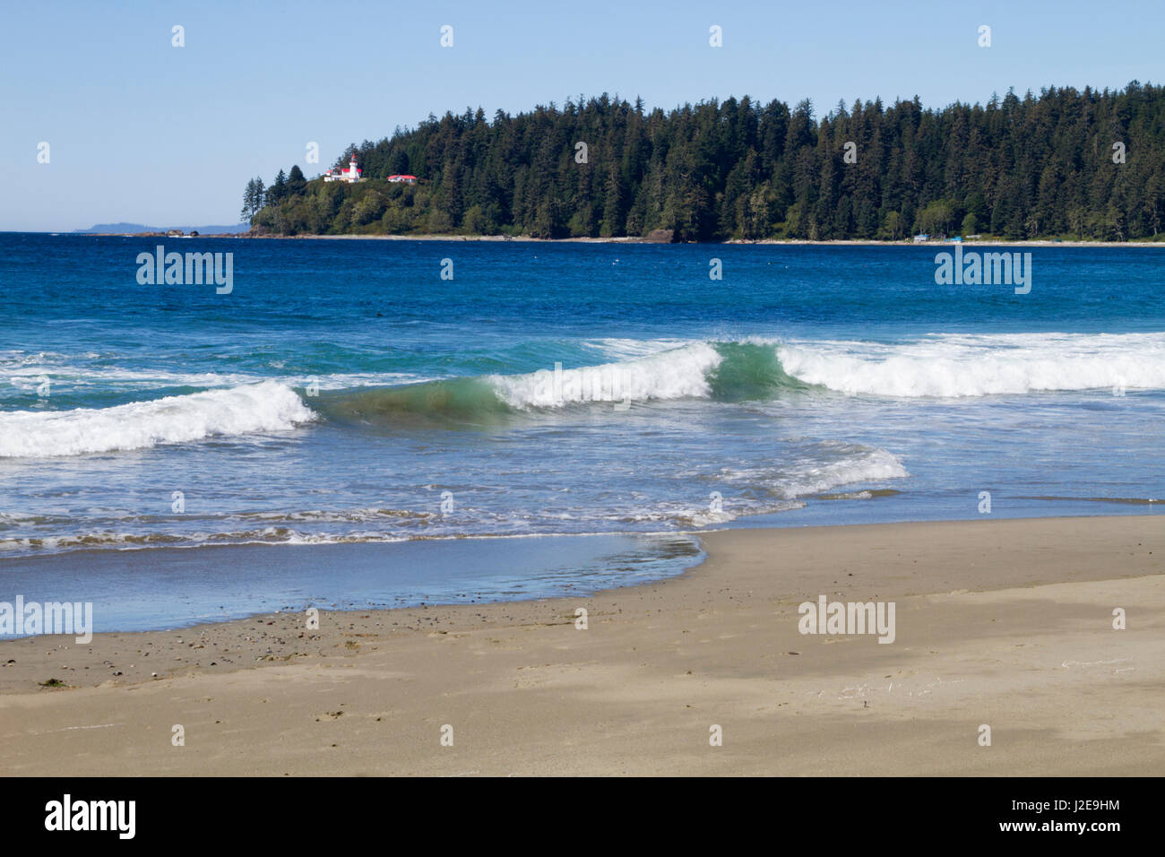 Le Canada, la Réserve de parc national Pacific Rim, West Coast Trail, Carmanah Point Lighthouse Banque D'Images