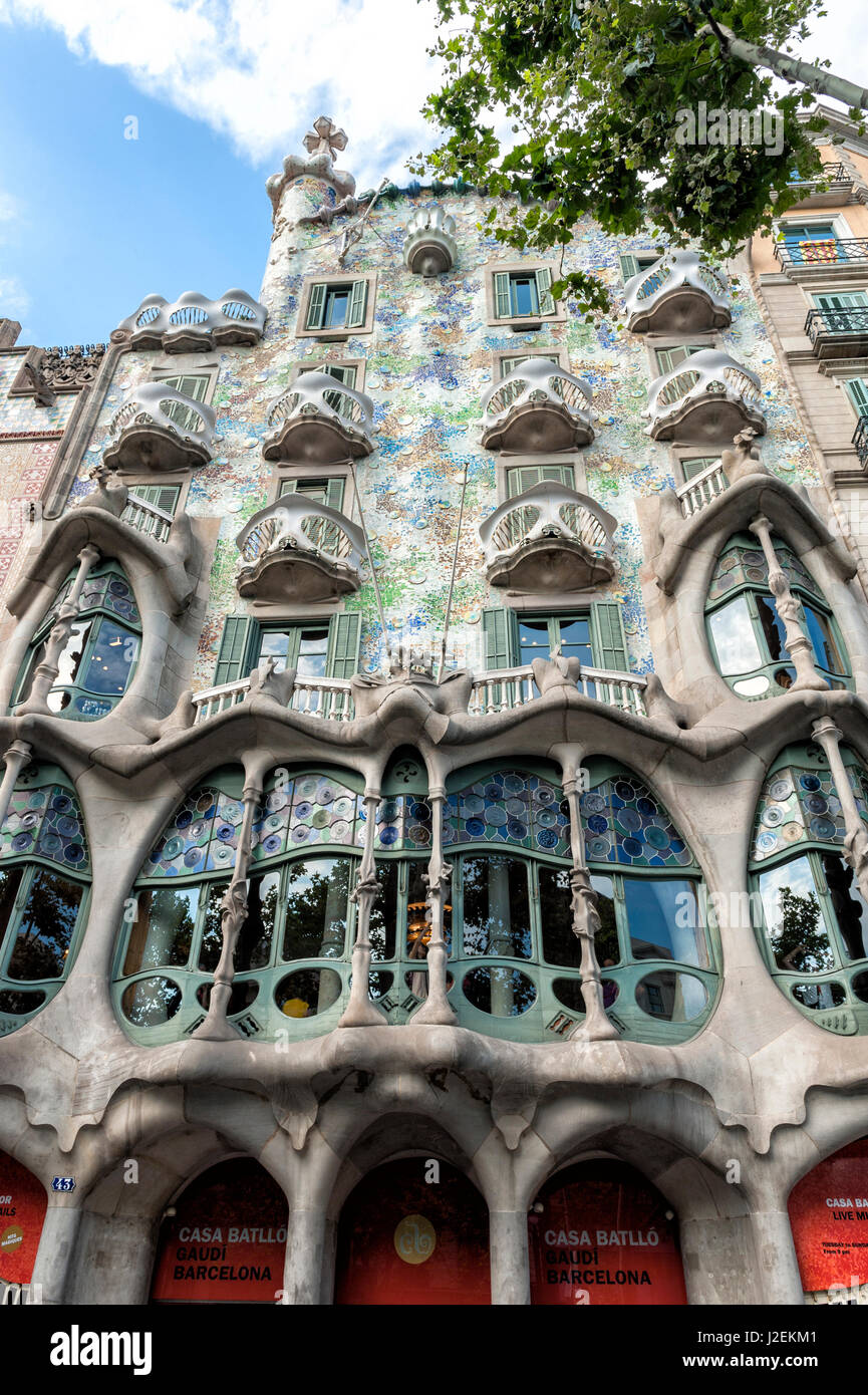 L'Europe, Espagne, Barcelone, Gaudi, Casa Batllo Banque D'Images