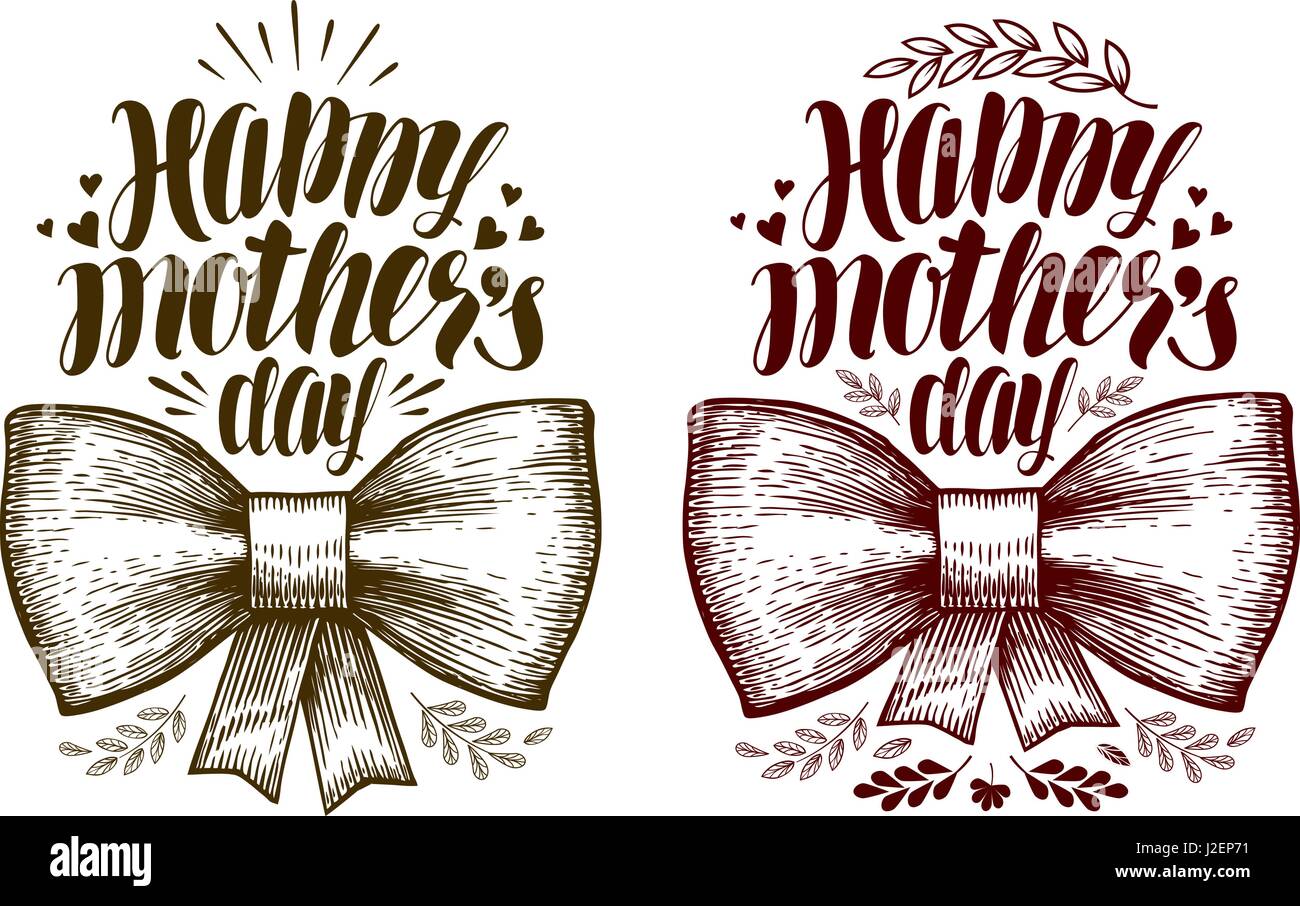 Bonne fête des mères, carte de souhaits. Lettres manuscrites, calligraphie vector illustration Illustration de Vecteur