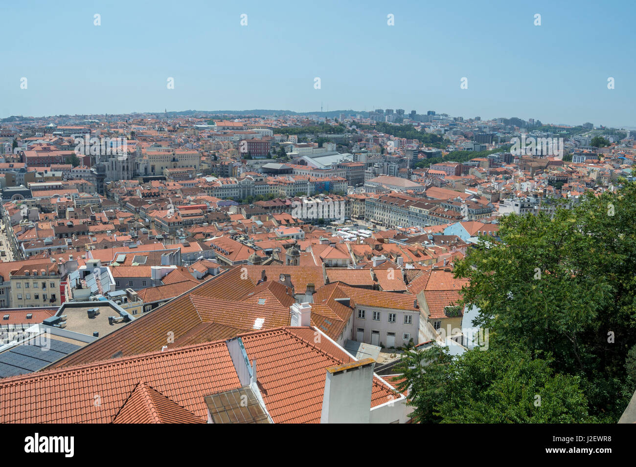 Portugal, Lisbonne, vue du château de Saint George Banque D'Images