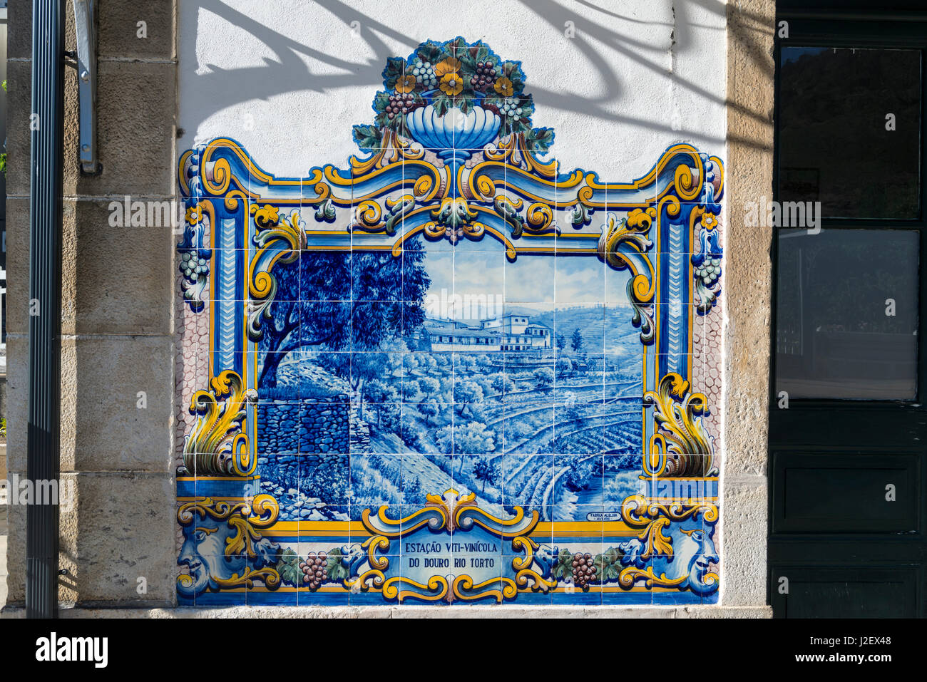 Le Portugal, l'azulejo, Pinhao murale, gare (Grand format formats disponibles) Banque D'Images