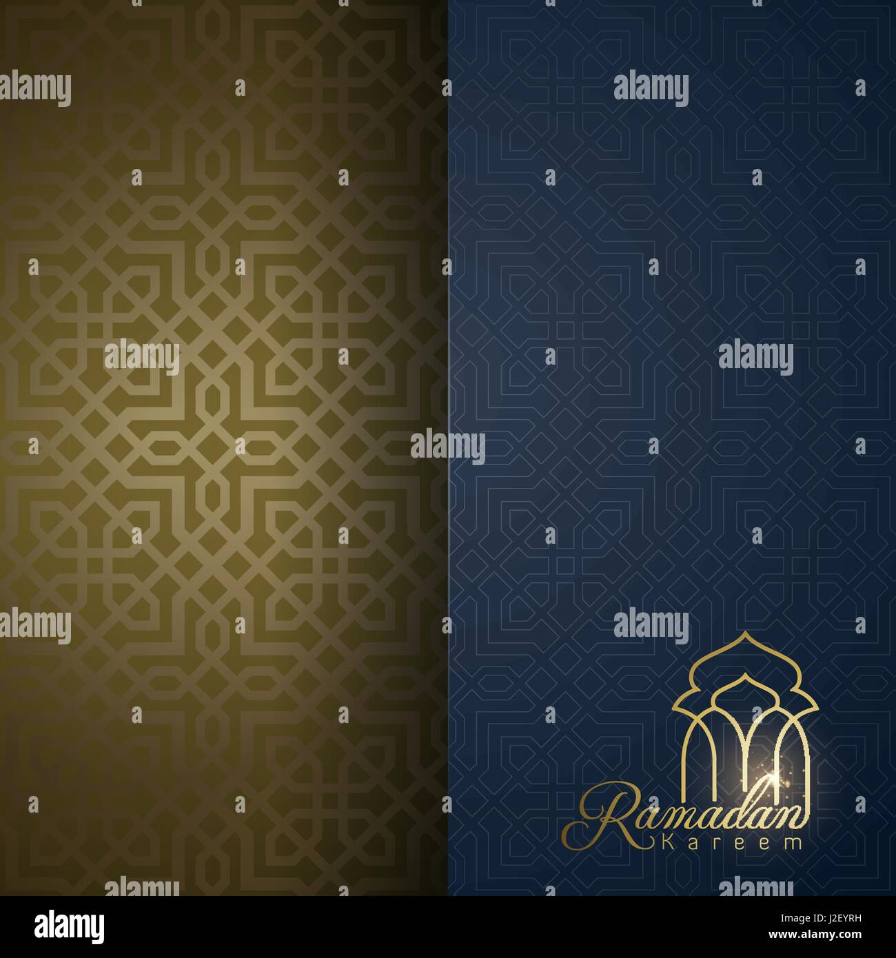 Modèle arabe modèle de carte de vœux conception islamique Ramadan Kareem Illustration de Vecteur