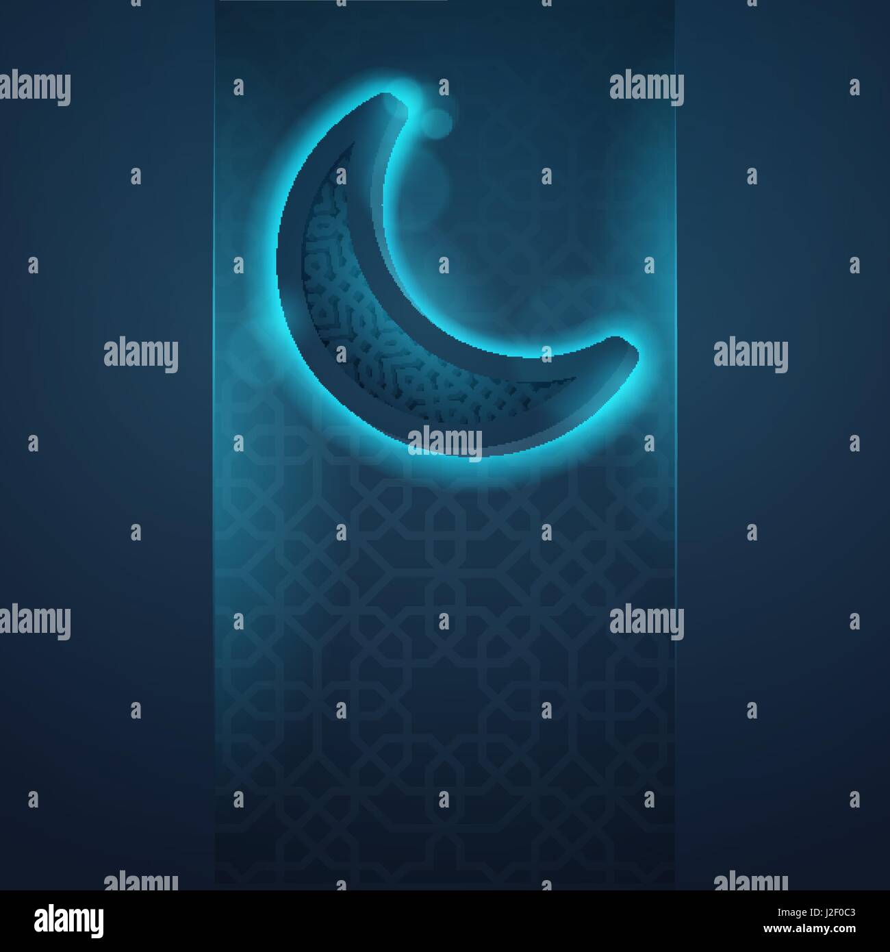 Icône islamique croissant des bougies pour le ramadan ou l'aïd fond d'accueil Illustration de Vecteur