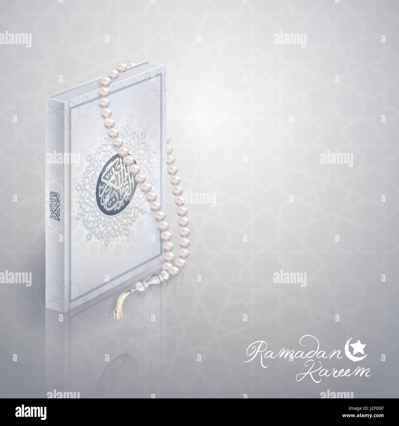 La conception islamique Ramadan Kareem vecteur d'accueil saint Coran et de prière bead illustration Illustration de Vecteur