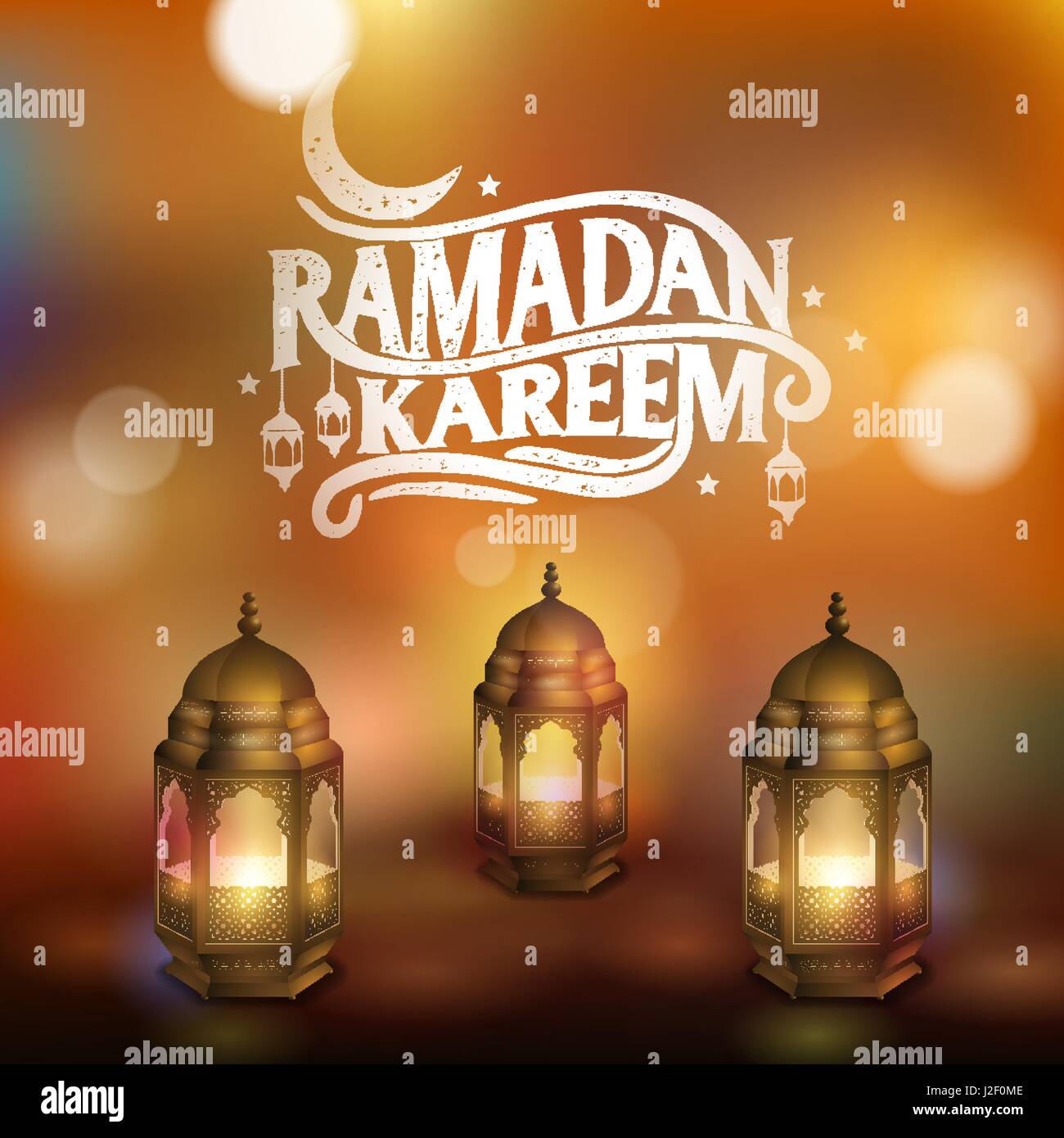 Ramadan Kareem - modèle de carte de vœux islamique arabe lantern vector illustration Illustration de Vecteur
