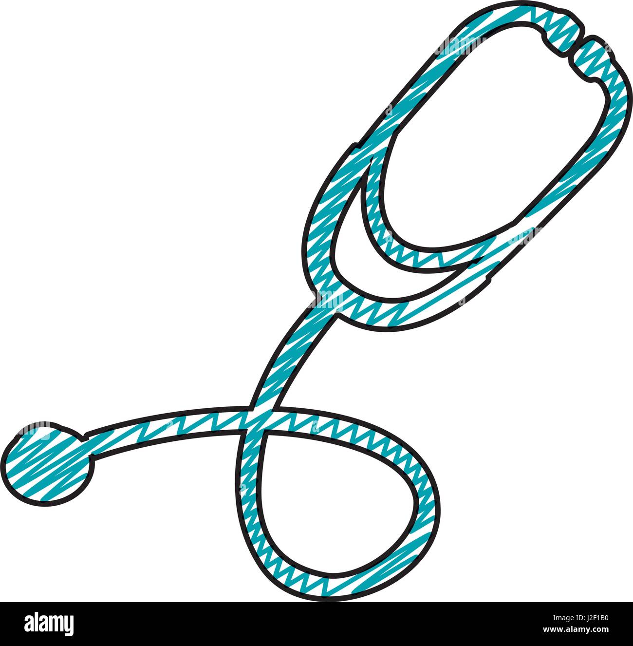 dessin-au-crayon-de-couleur-de-l-ic-ne-st-thoscope-image-vectorielle