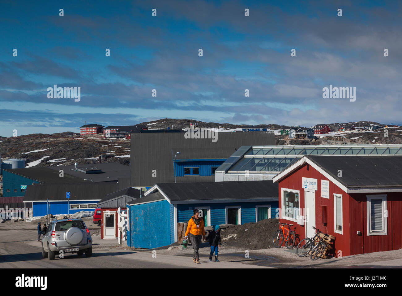 Le Groenland, baie de Disko, Ilulissat, centre-ville Banque D'Images