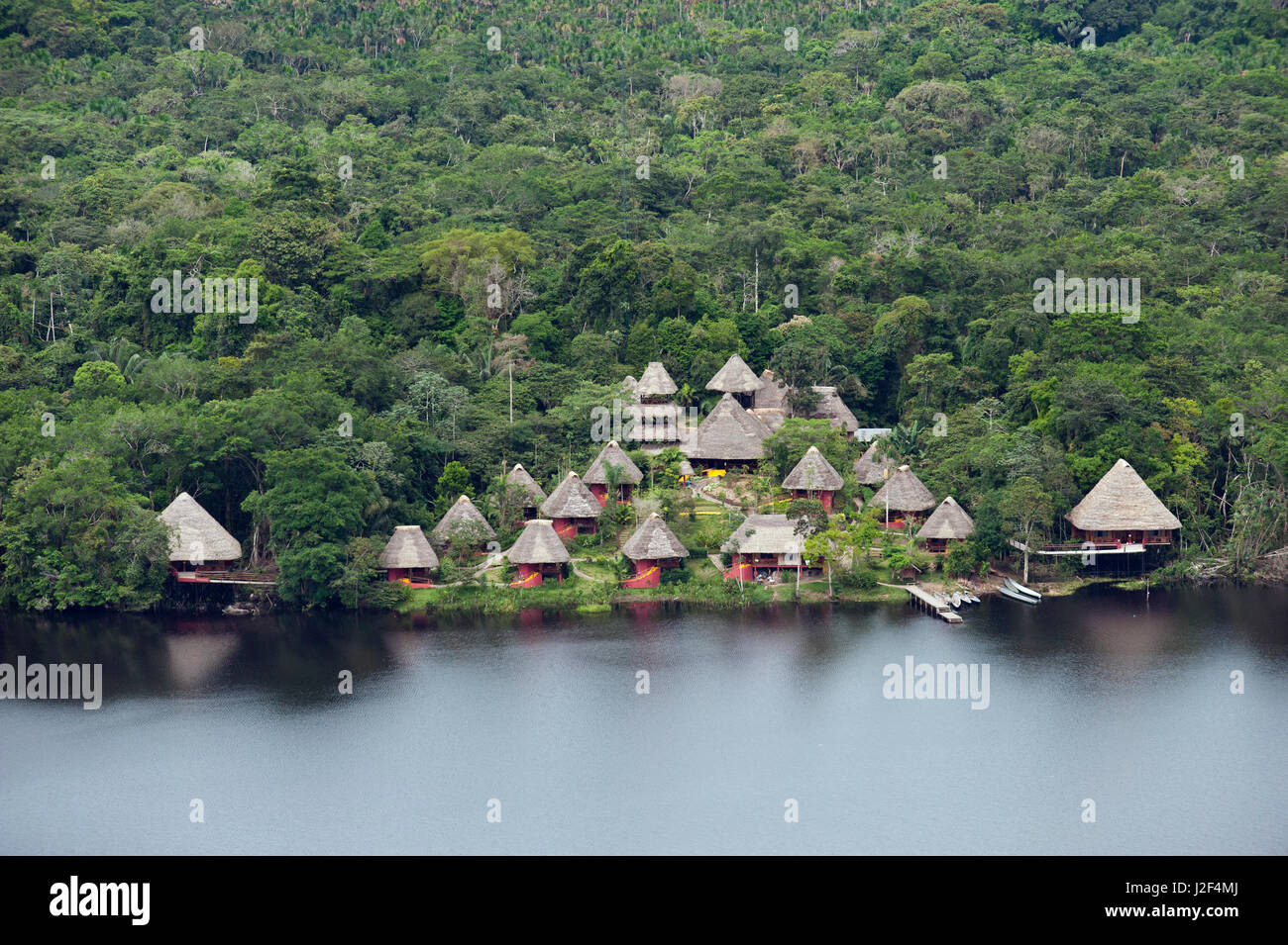 Lac Anangu et Napo Wildlife Center, le Parc National Yasuní, forêt amazonienne, en Equateur. L'Amérique du Sud Banque D'Images