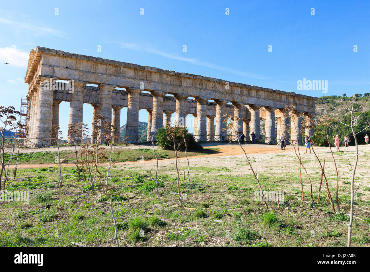Dorian temple de Ségeste. 5ème siècle BC. Sicile, Italie Banque D'Images