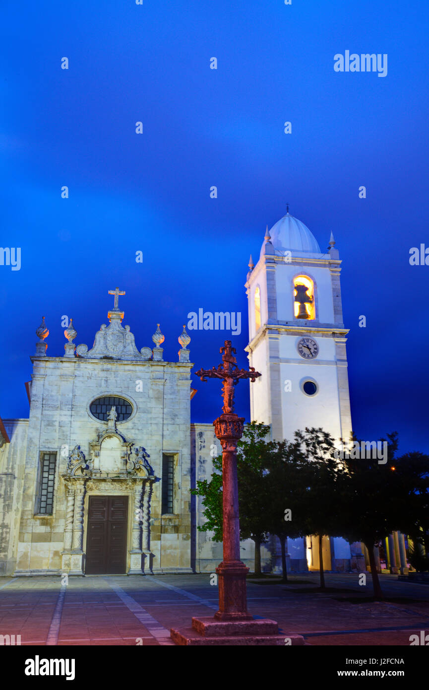 Le Portugal, Aveiro, Aveiro nuit vue sur la cathédrale, l'église de Saint Dominique (Igreja de São Domingos) Banque D'Images