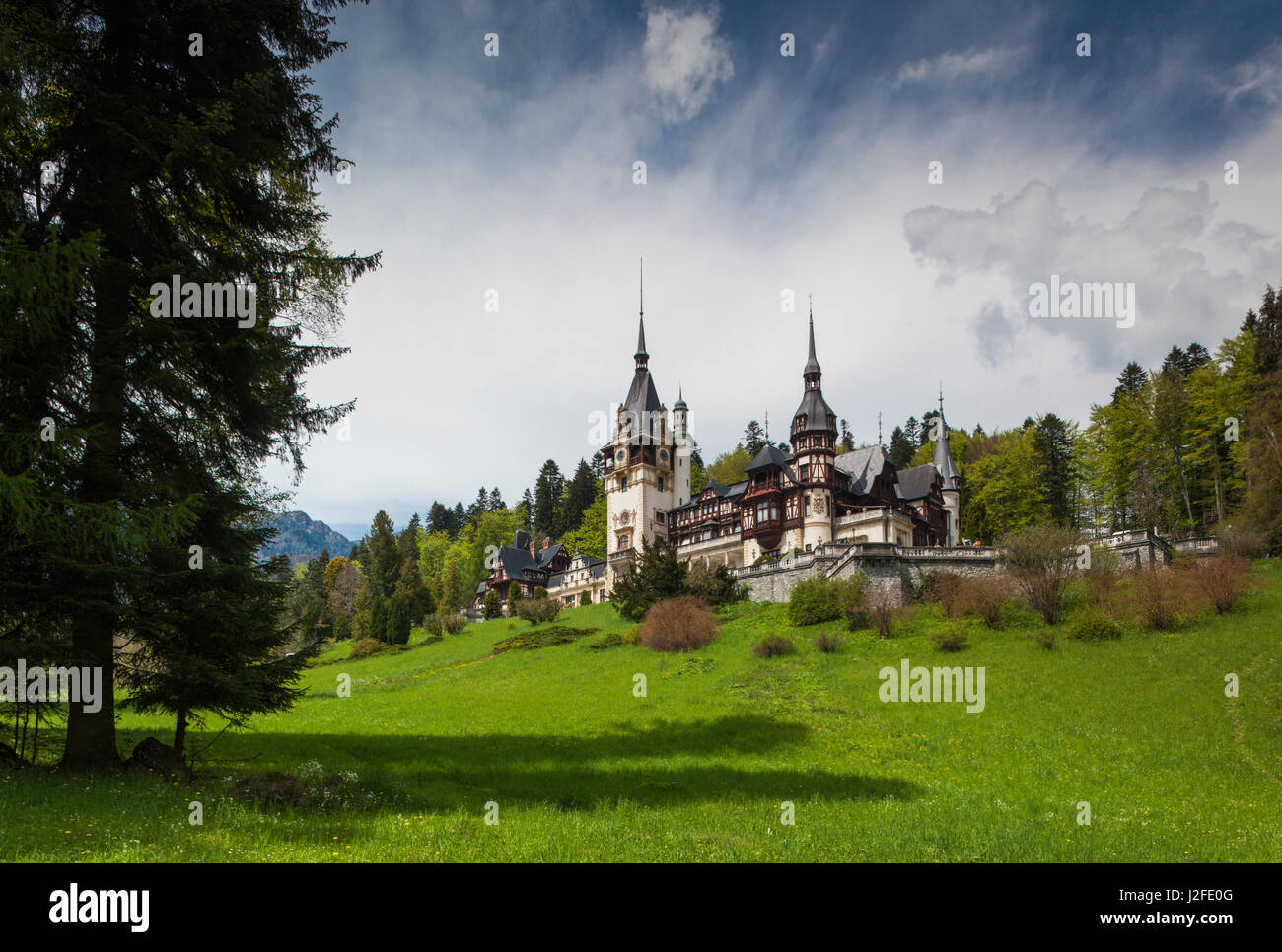 La Roumanie, la Transylvanie, le château de Peles de Sinaia, construit, 1875-1914 Banque D'Images