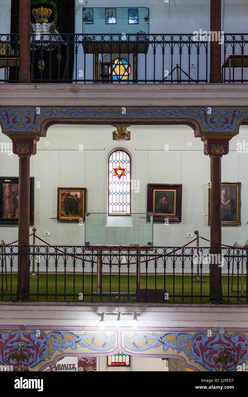 Roumanie, Bucarest, tailleurs, Synagogue juive le logement History Museum, de l'intérieur Banque D'Images