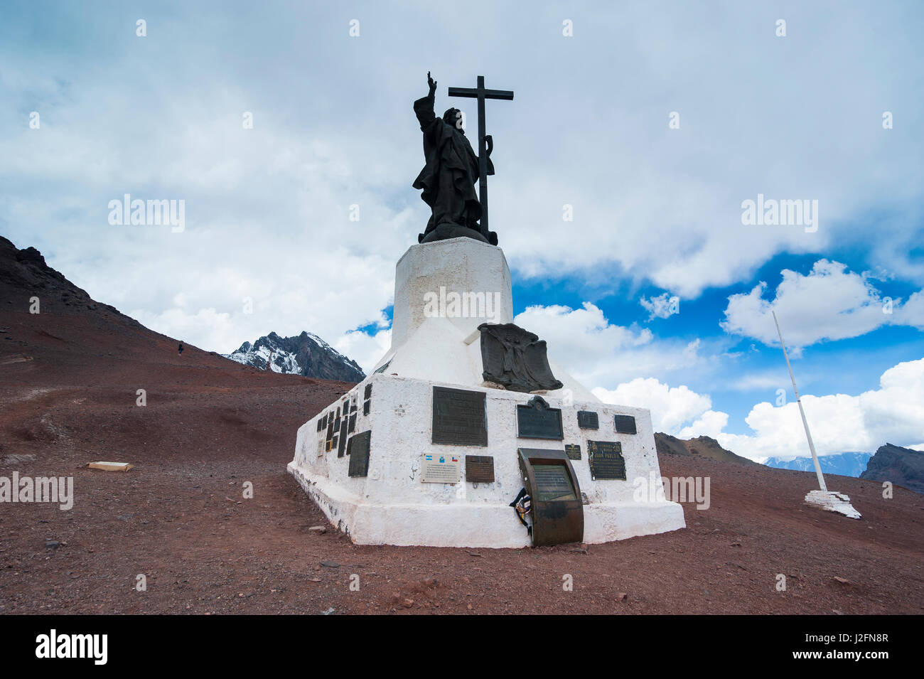 Monument du Christ Rédempteur des Andes sur un col entre Mendoza et Santiago, Andes, Argentine, Amérique du Sud Banque D'Images